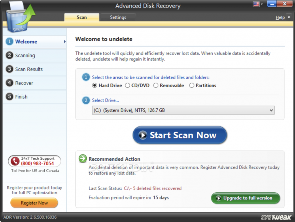 What are Advanced Disk Recovery key features?